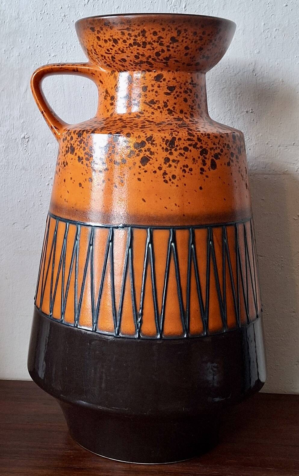 Large vintage Brutalist ceramic floor vase, 1970s