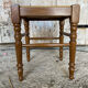 Vintage Turned Wood Stool + Woven Straw Seat #D893