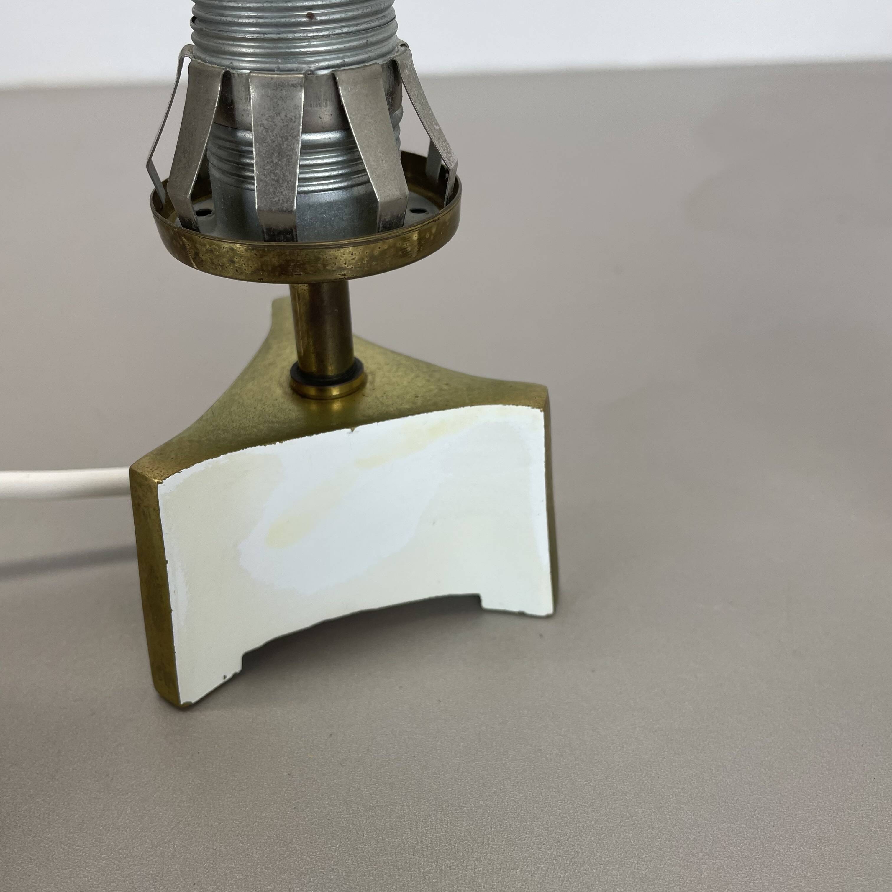 Set of 2 "cone" glass and brass table light, italy 1950s