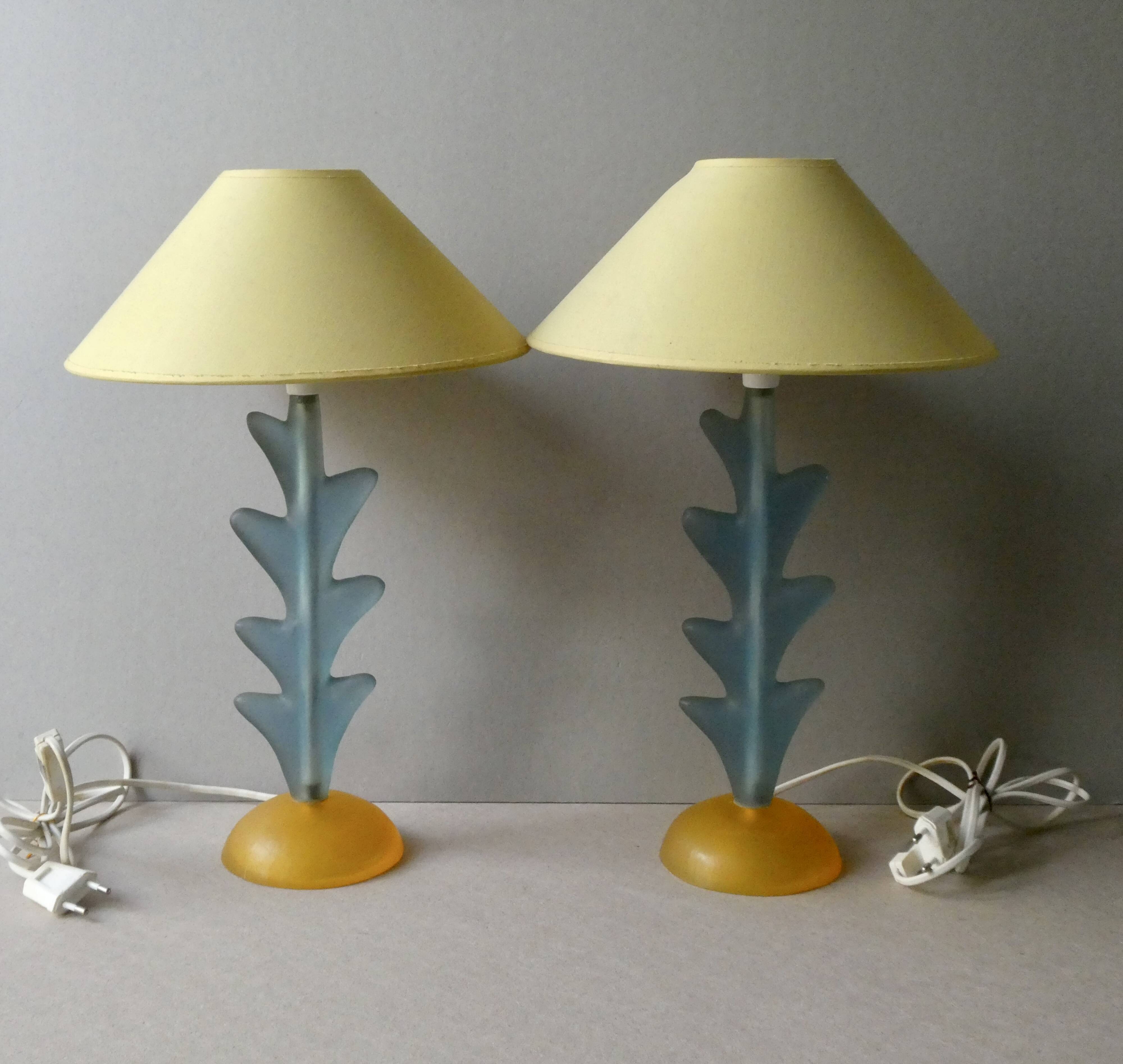 Paire de lampes design Trait d'Union des années 80