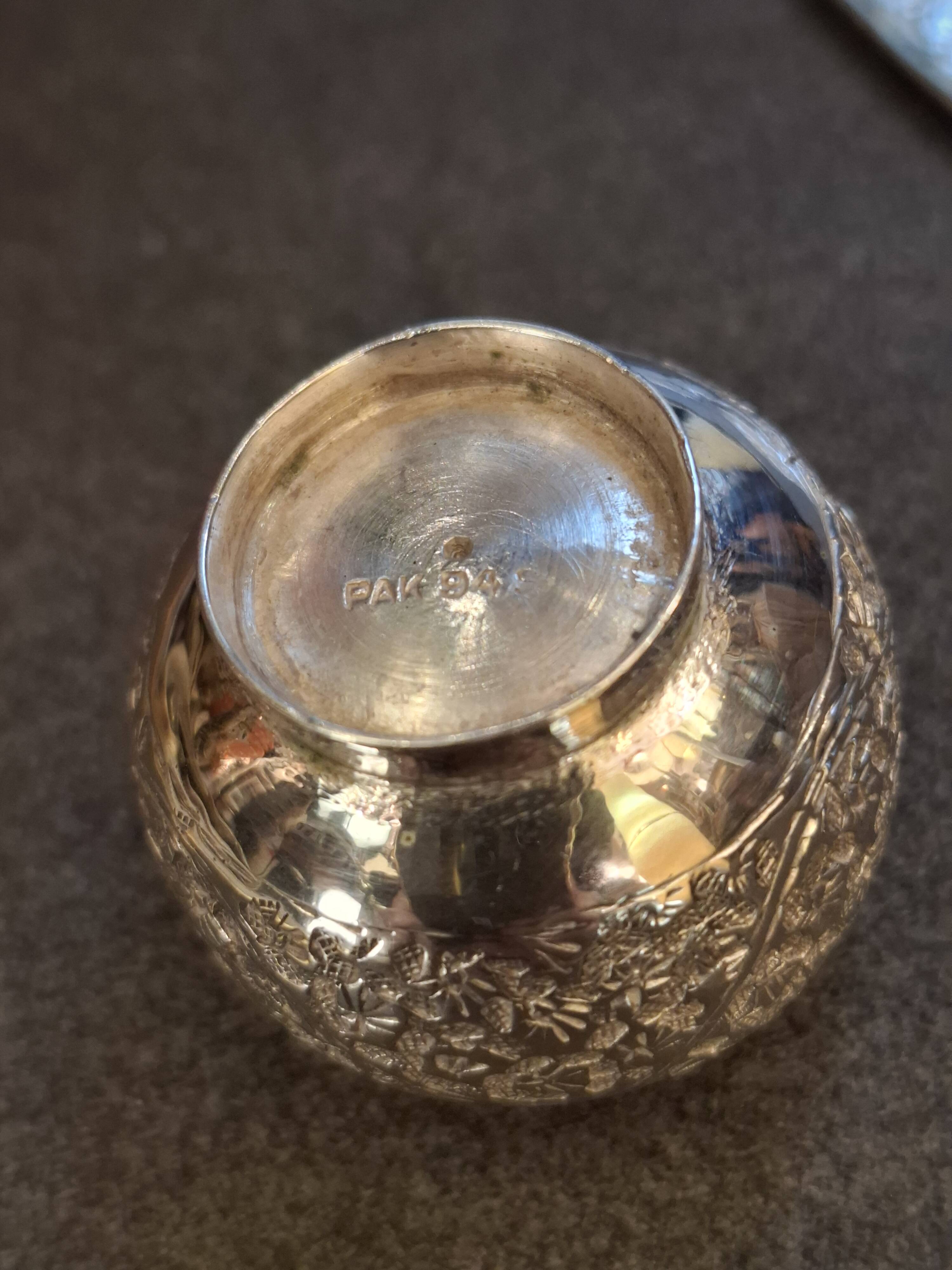Silver-plated table salt and pepper shaker