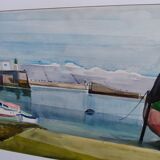 Watercolour by Michel Roubille, the island of Yeu 1981.