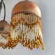 3-light chandelier in glass paste and pearl tassels