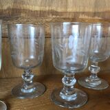 Set of 6 19th century engraved glasses