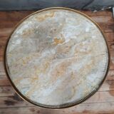 Round bedside table painted in trompe l'oeil