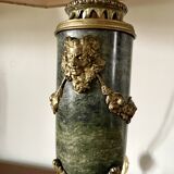 Paire de cassolettes marbre vert et bronze doré
