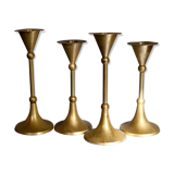 Set of 4 massive brass candlestick vintage