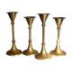 Set of 4 massive brass candlestick vintage