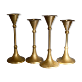 Set of 4 massive brass candlestick vintage