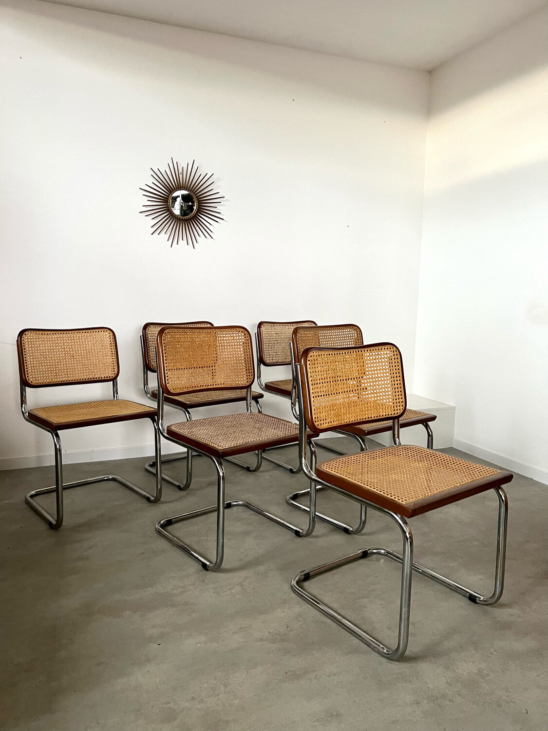 Lot de 6 chaises Cesca B32 Marcel Breuer, 1970