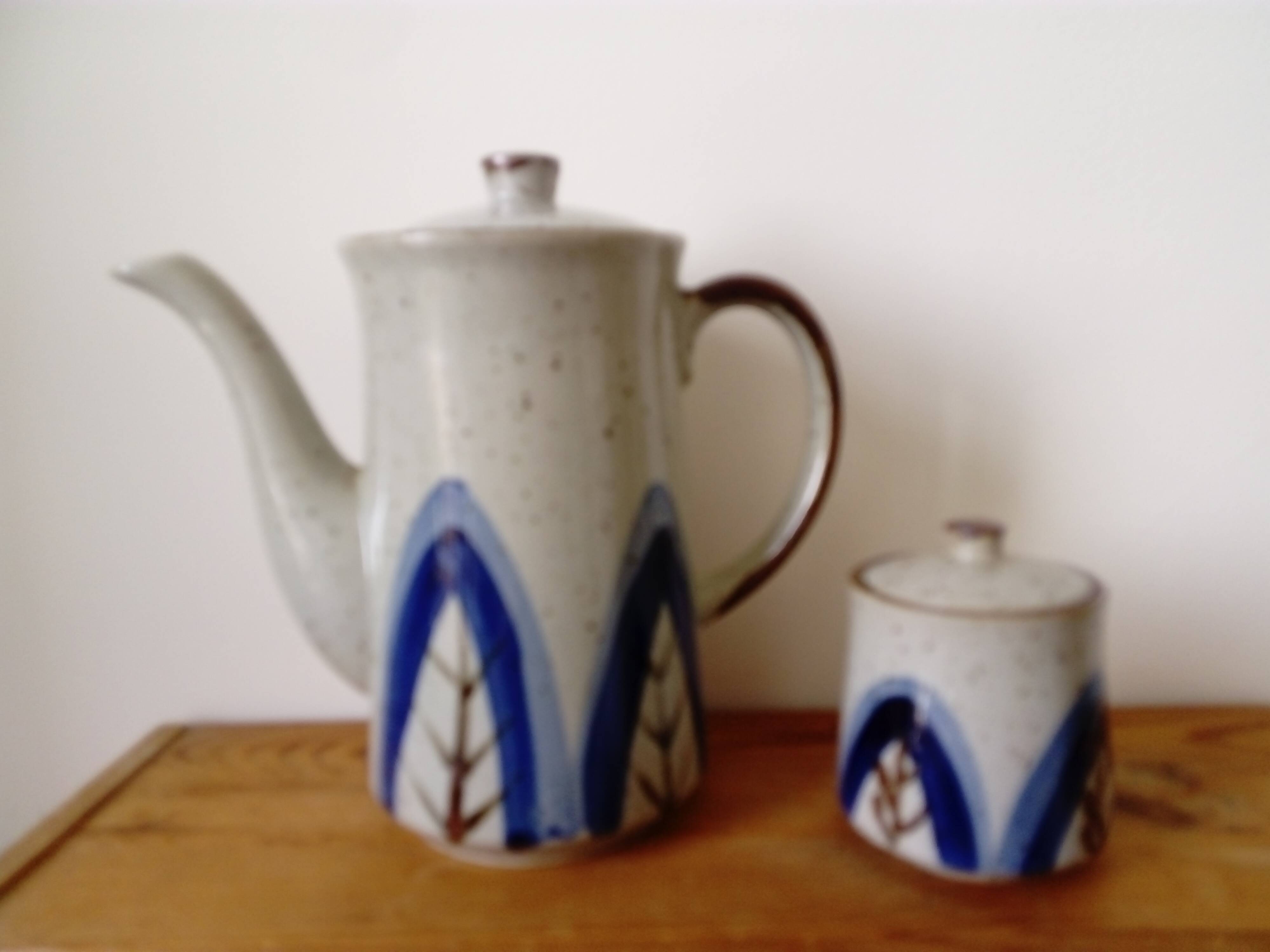 Vintage coffee pot and sugar bowl