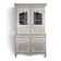 Two-body glass buffet in patinated grey and white oak.