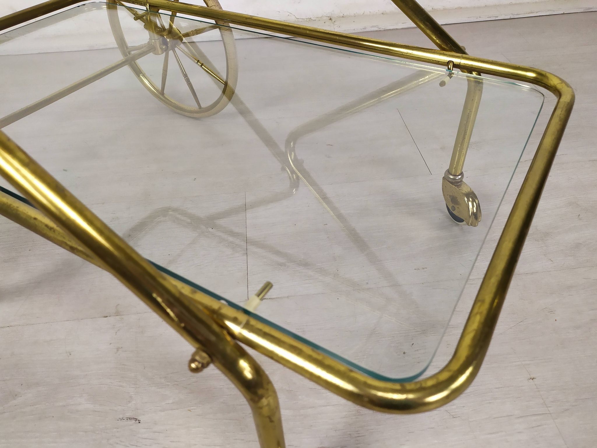 Vintage golden brass rolling service
