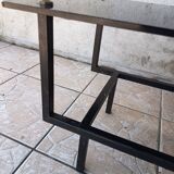 1950s metal and glass coffee table