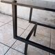 1950s metal and glass coffee table