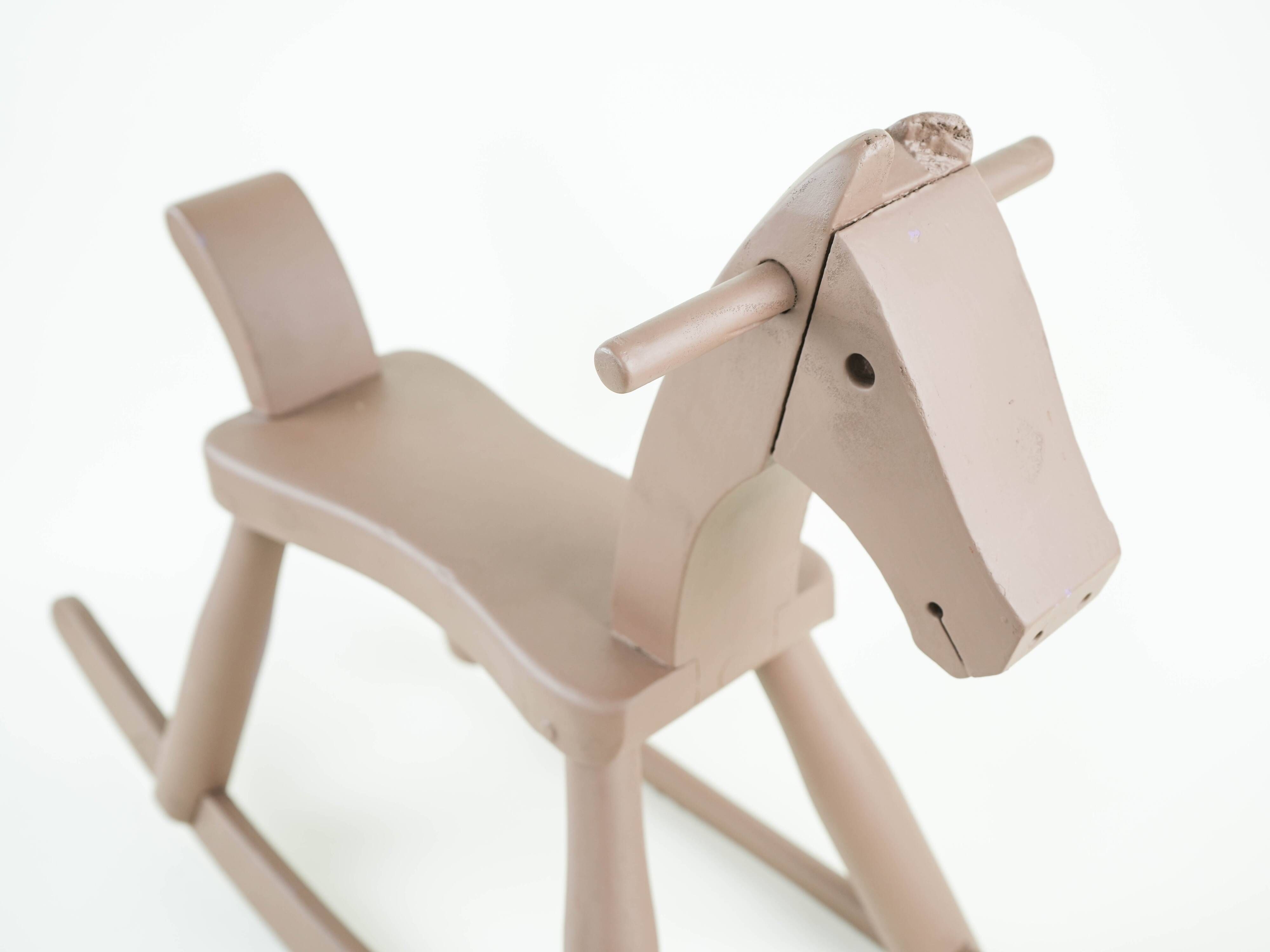 Kay Bojesen wooden rocking horse, Danish design toy from the 1970s