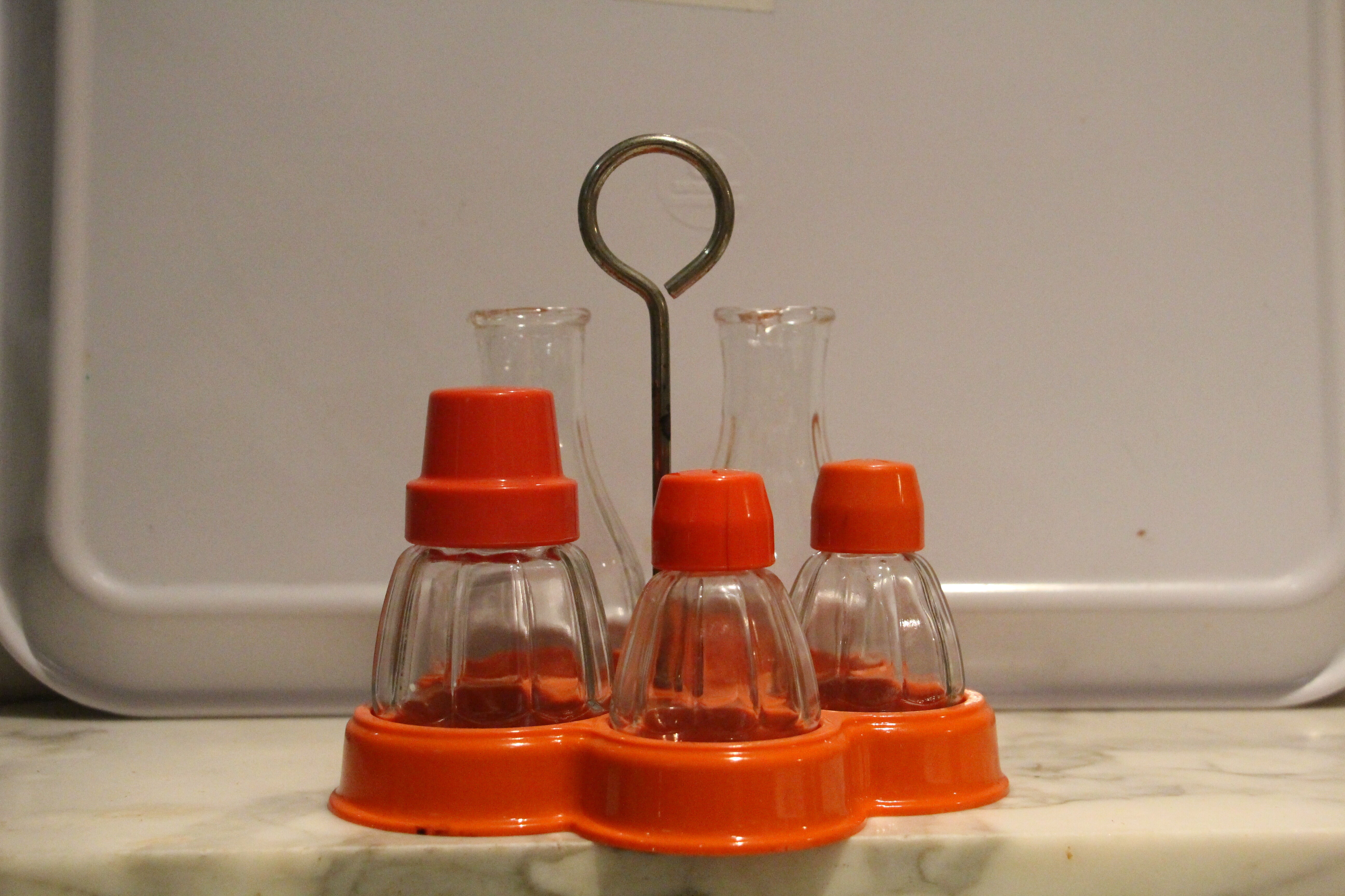 Pepper -salt orange 70's placemat