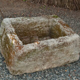 Old trough square stone tray of the 19th