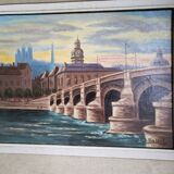 Oil on canvas, view of Lyon signed Charles Basset
