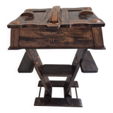 Antique Jugendstil work table — oak and copper fittings, circa 1900