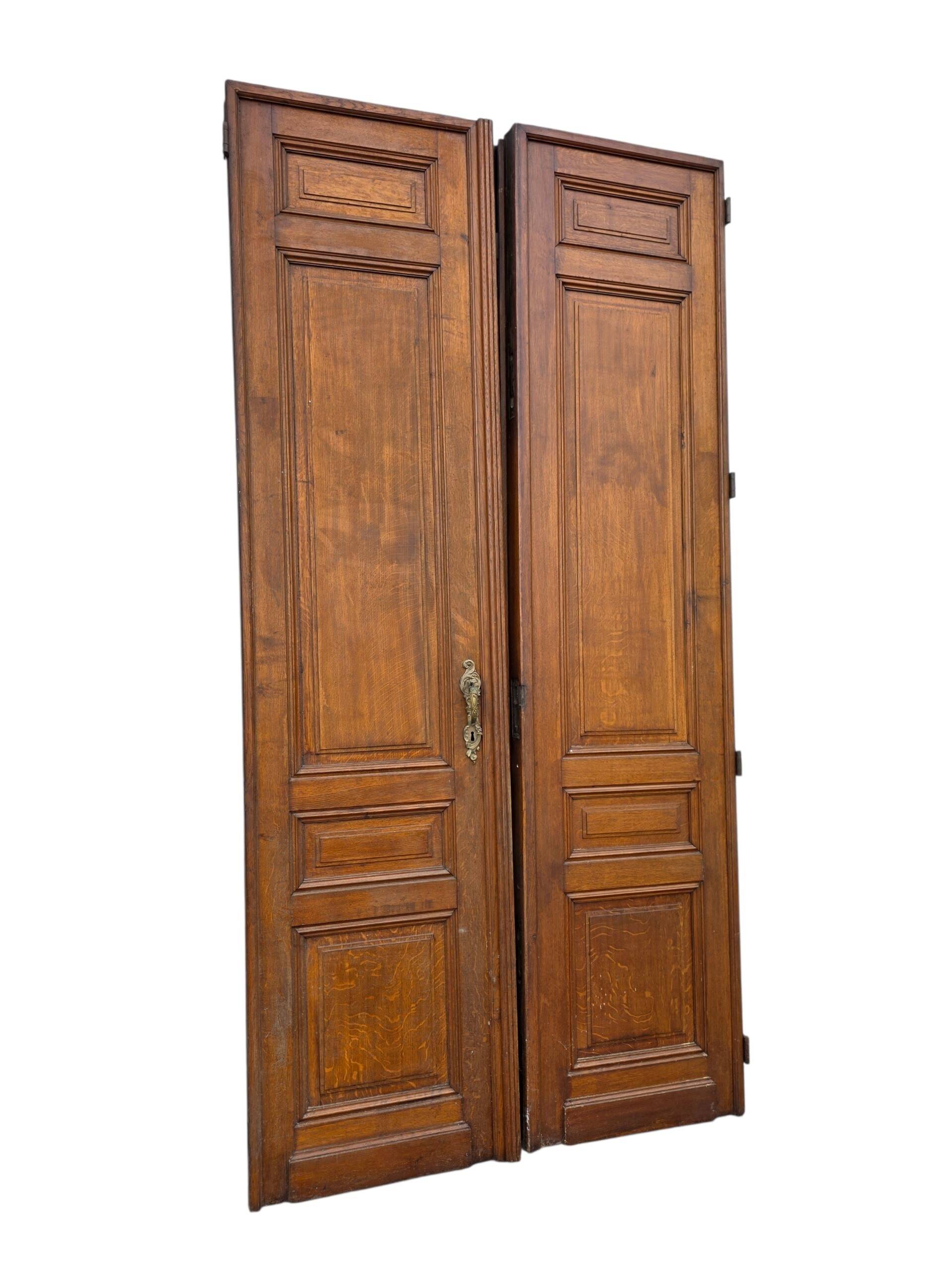 6 solid oak partition doors, 277cm in height (exceptional model)