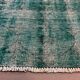 Distressed Turkish Narrow Runner 288x84 cm wool Vintage rug, Overdyed Green