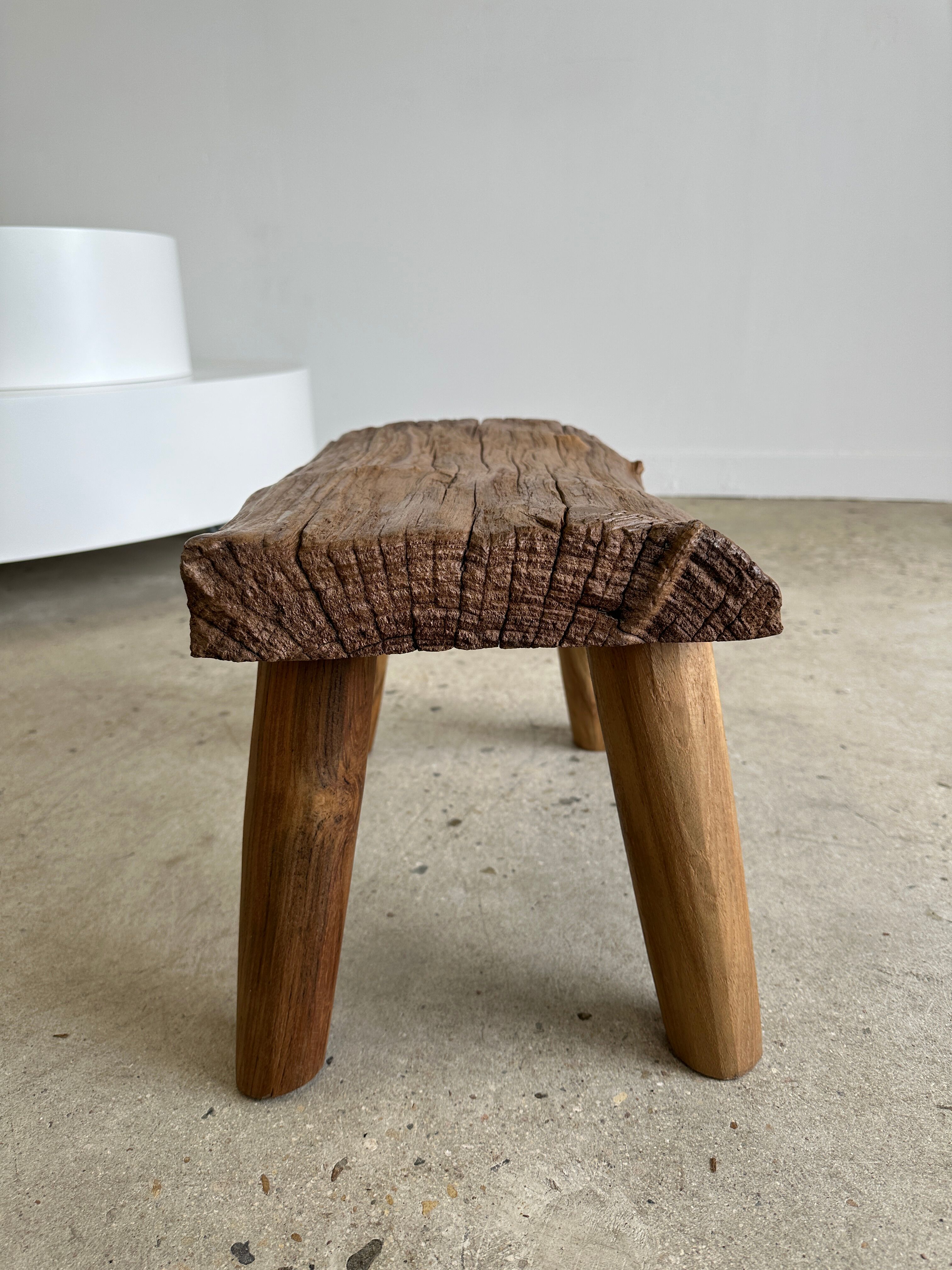 Stool in blond teak