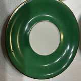 Service 14 cup and saucer in Art Deco Emerald Green and Gold.