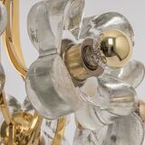 Large brass and crystal pendant light by Sische, Germany, 1970s.