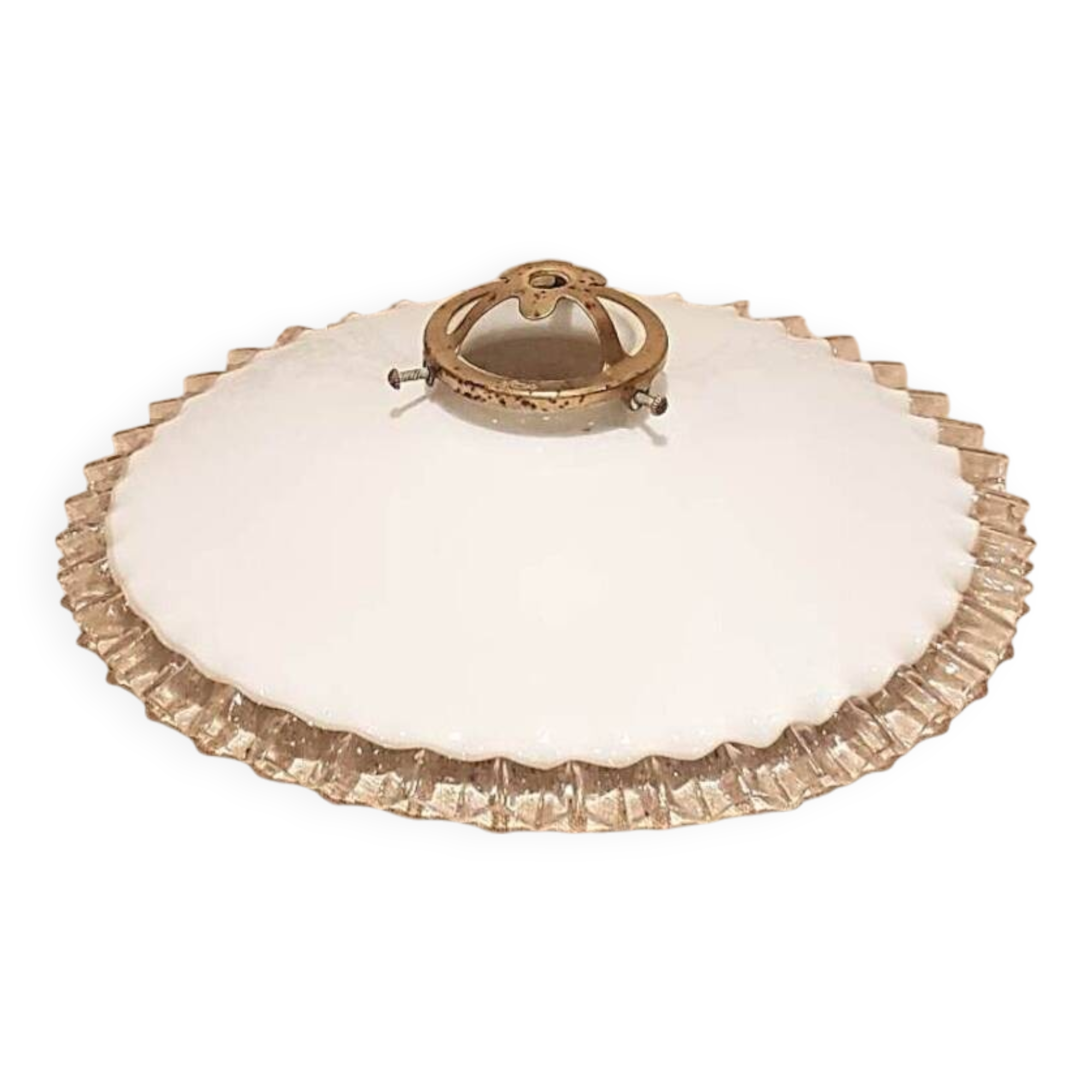 Vintage lampshade for pendant light in white opaline