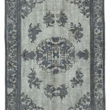 Hand-knotted unique anatolian 1980s 181 cm x 278 cm grey rug