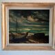 Tableau huile sur toile voilier signé vintage