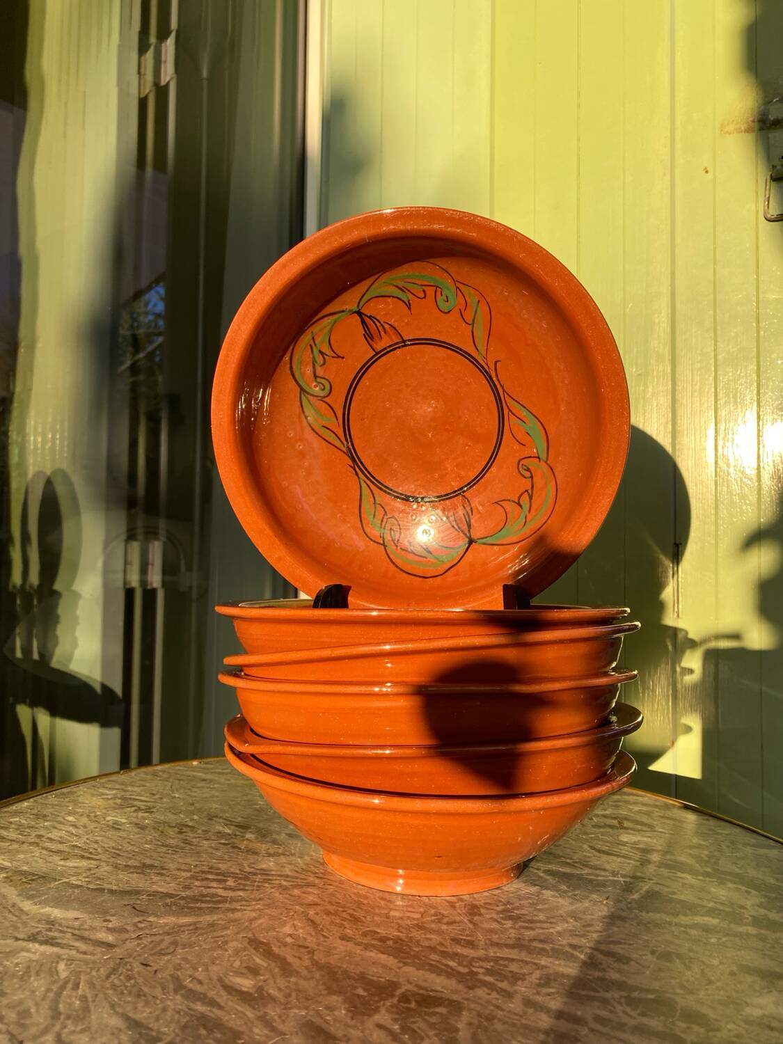 Assiettes creuses en terre cuite vernissée Maroc