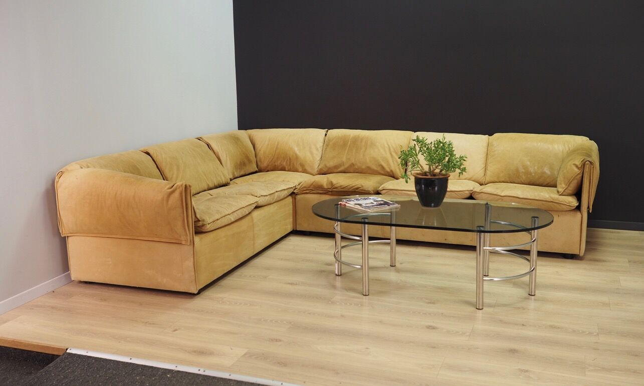 Canapé d’angle cuir 60 70 vintage