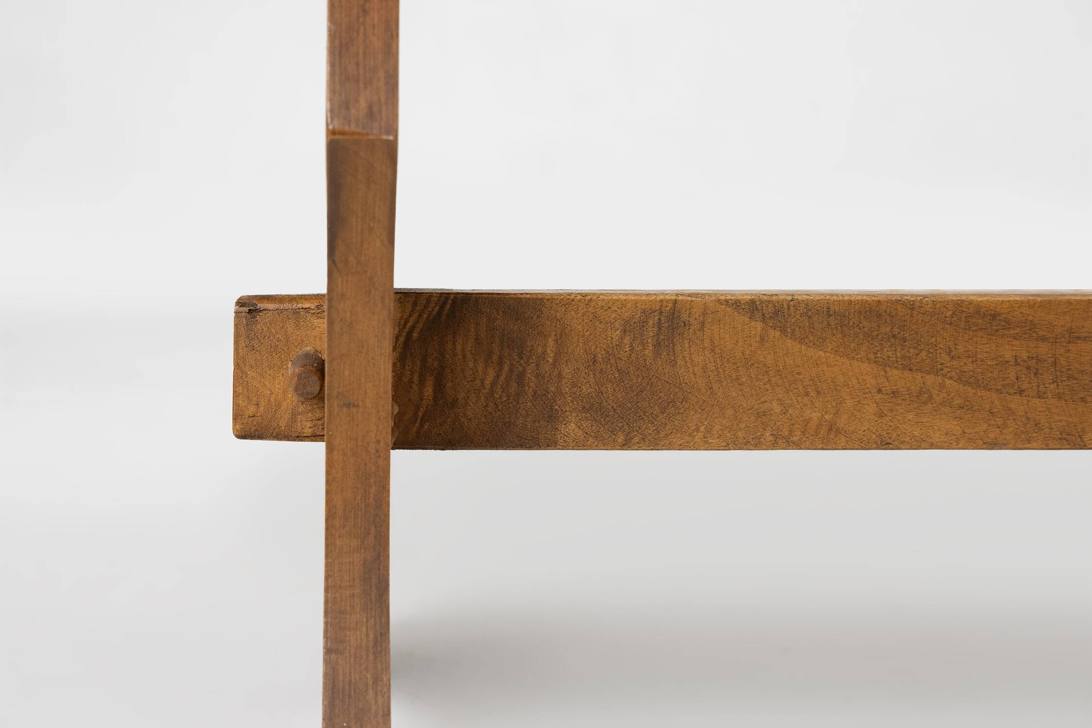 Art Deco bench in solid oak, France circa 1940