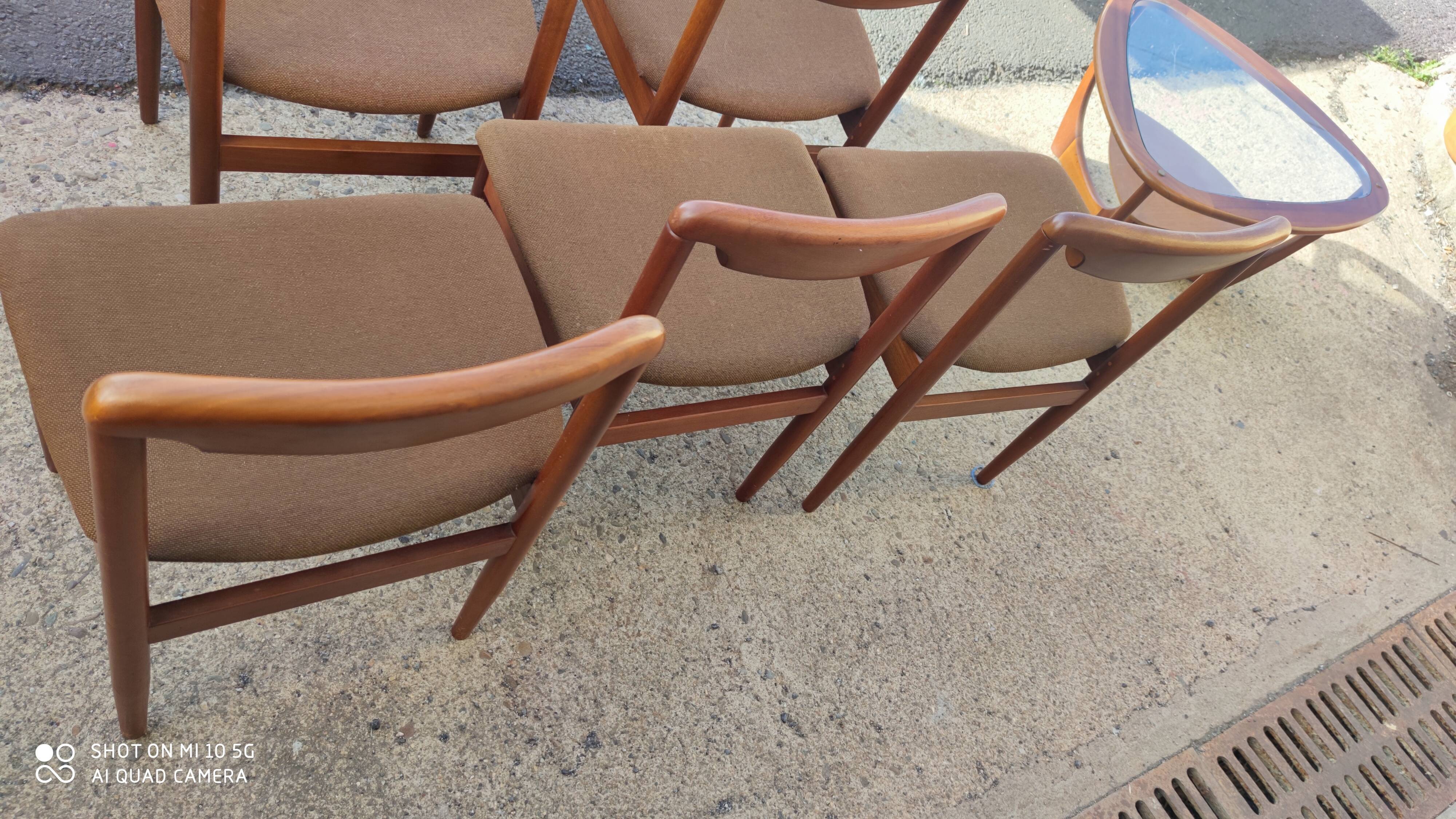 Set of 6 teak chairs circa 1960