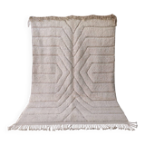 Large Sculpted Beni Ourain Rug with Geometric Design 300x200cm