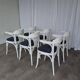 Ensemble de 6 chaises de salle à manger vintage en bois courbé blanc / fauteuil de style Thonet des années 1970