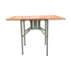 Vintage folding table with teak flaps said wallet with metal tubular base