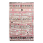 Kilim vintage multicolore motifs ethniques, charme bohème éclatant