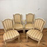 2 convertible armchairs and 2 Louis XVI style chairs