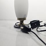 Italian Pair of Small Opaline Glass Table or Bedside Lights, 1950's