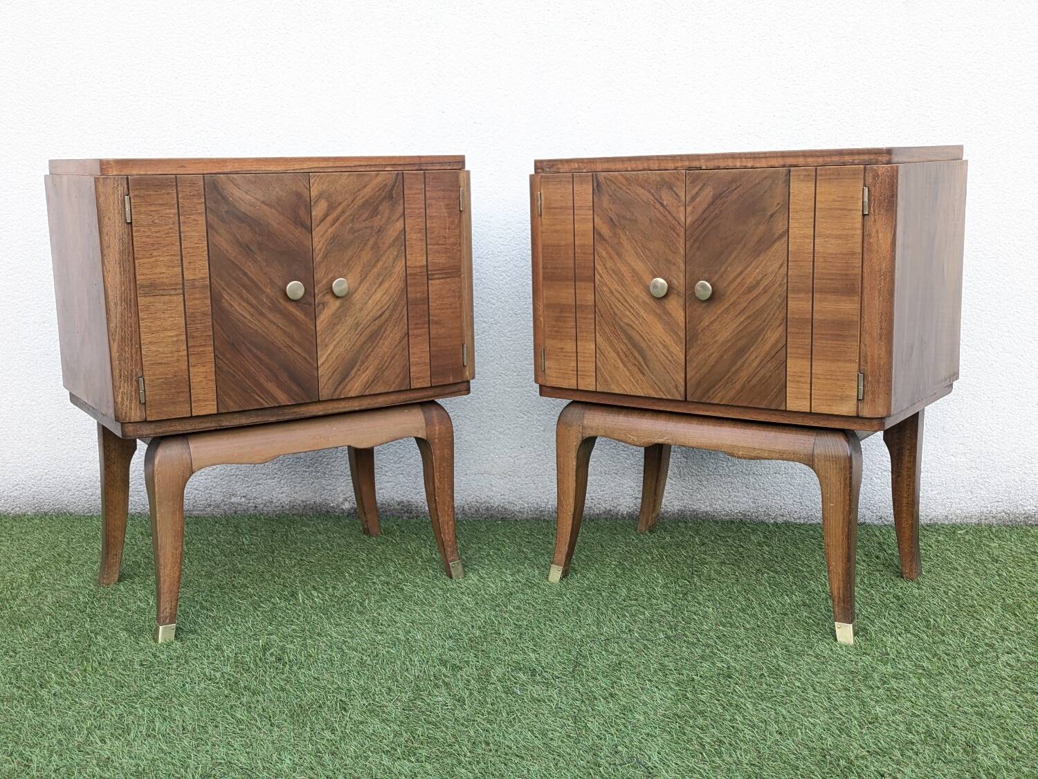 Pair of vintage Art Deco mid-century bedside tables