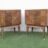 Pair of vintage Art Deco mid-century bedside tables