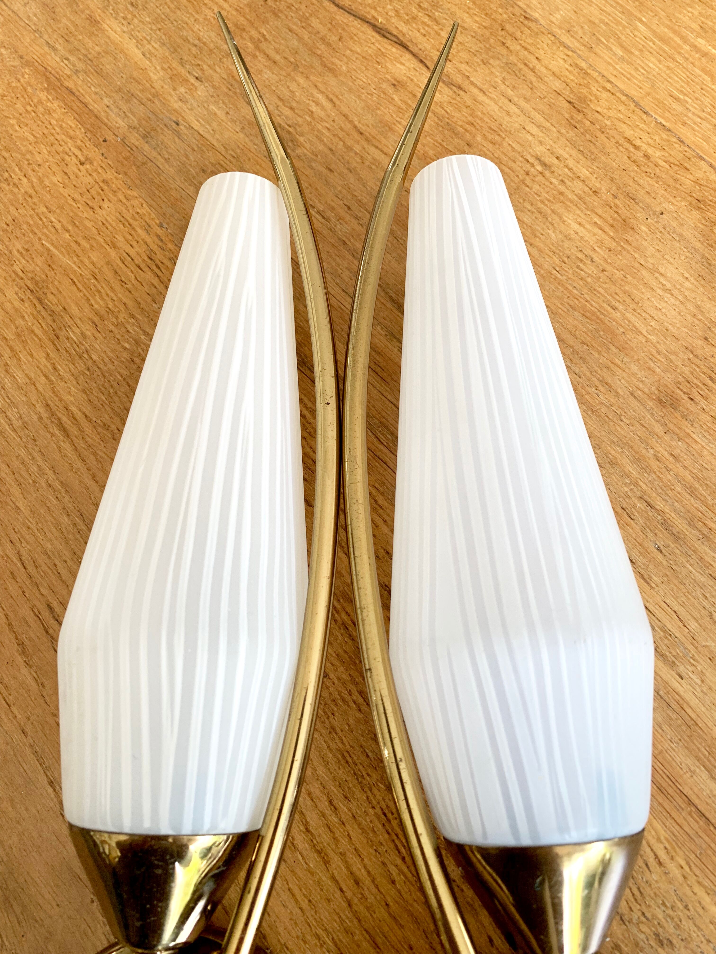 Paire d'appliques tulipe vintage