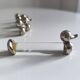 Set of 6 silver metal and crystal knife rests