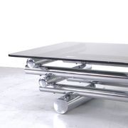 Midcentury 1970s Italian Stacked Chrome Coffee Table