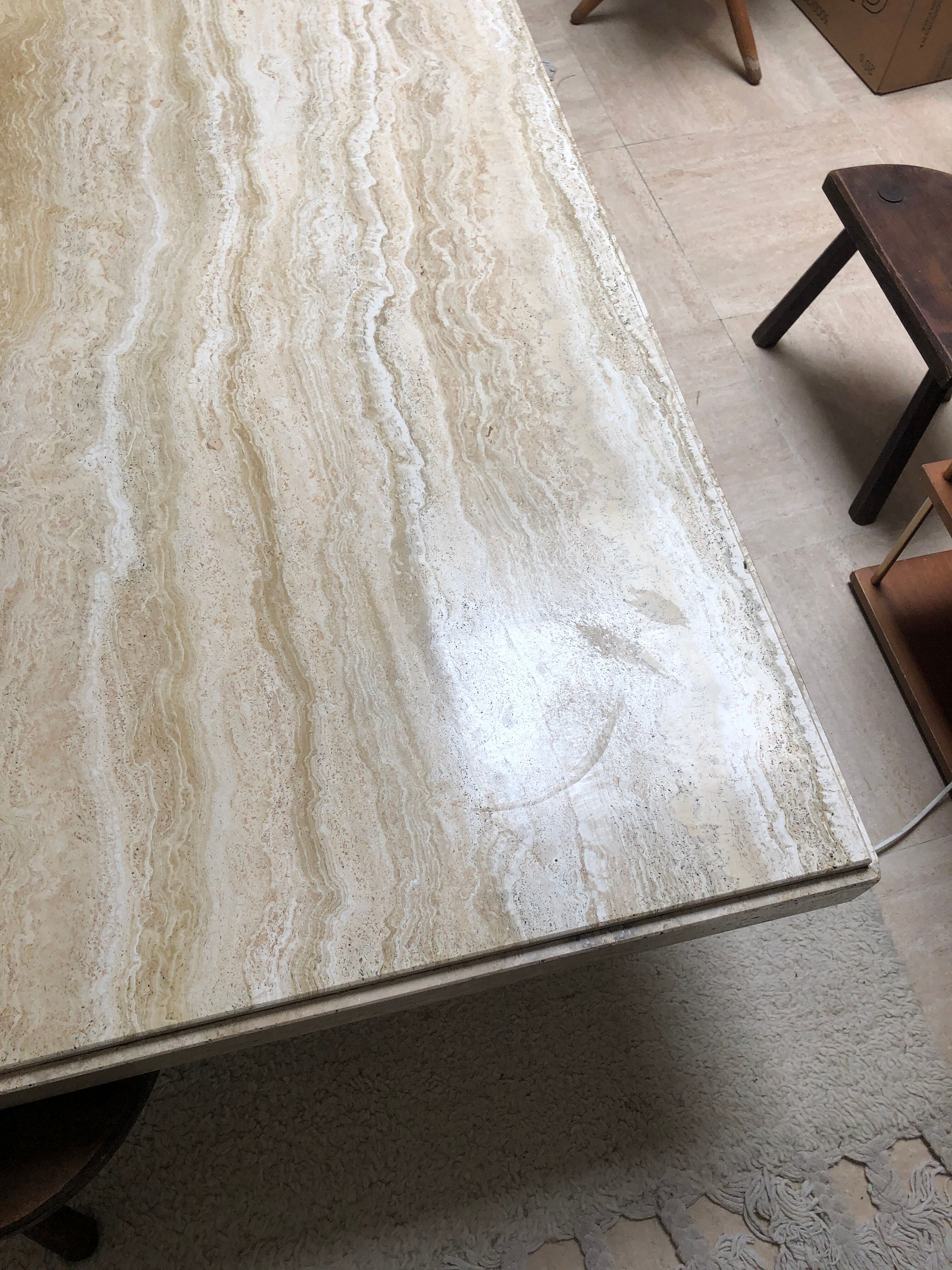 Travertine coffee table, 1970