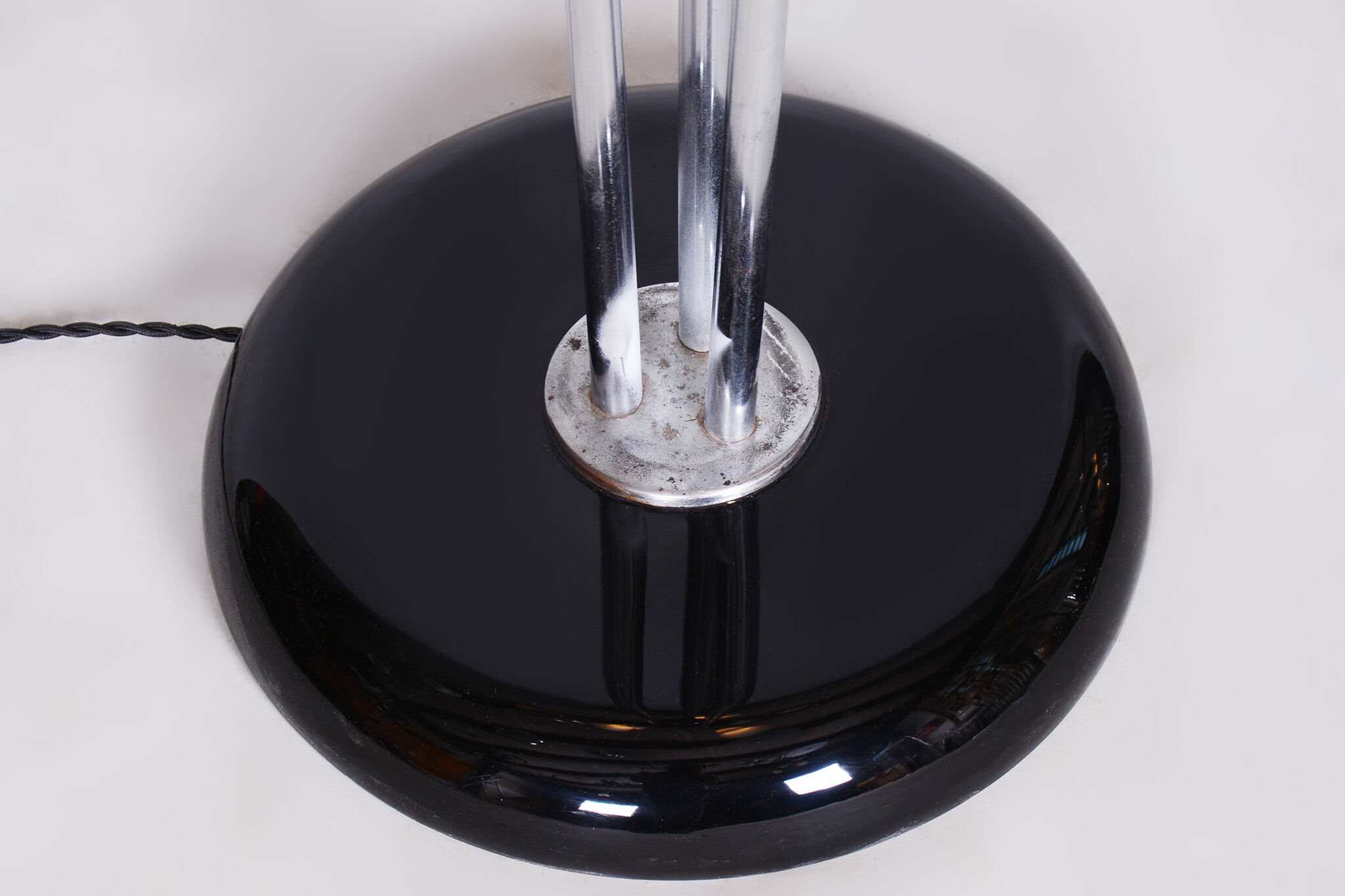 Restored ArtDeco Floor Lamp, Chrome-plated Steel, Czechia, 1930s