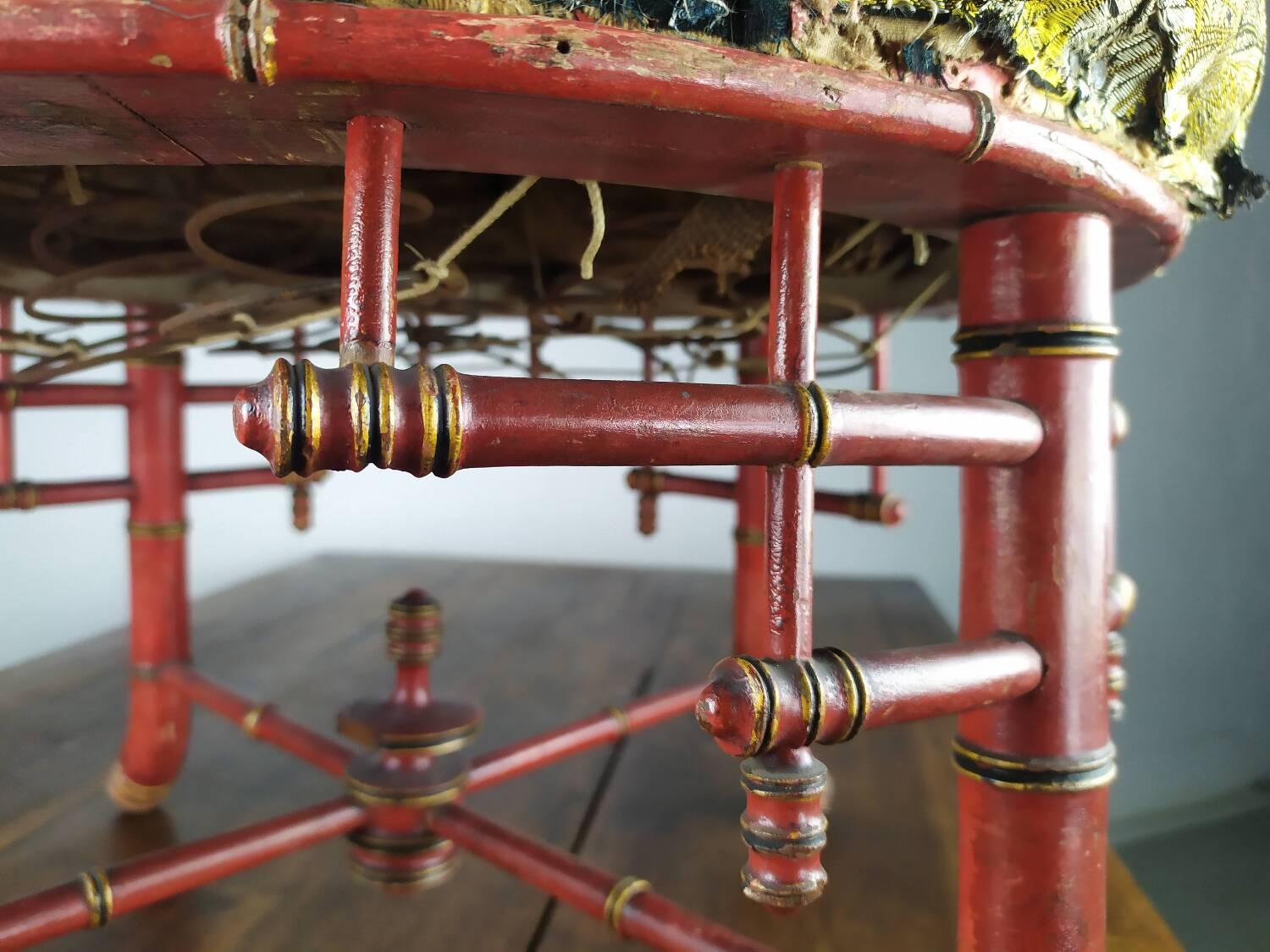 Napoleon III bamboo pouf